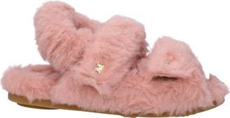 Max Mara Pink Fur Flat Womens Sandals