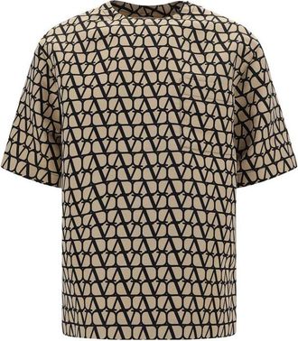 Valentino Brown Silk Mens T-Shirt