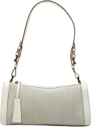 Gucci Pre-owned Perforated Leather Shoulder Bag - Dames - Vintage Schoudertas - Wit - ONE Size - Leer - Vintage