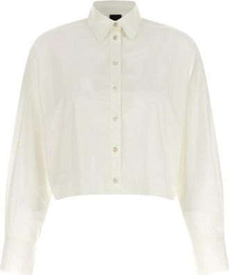 Pinko Pinko - Carne Shirt - Dames - Blouses & Shirts - Wit - Maat: L Katoen