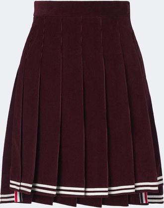 Thom Browne Cotton corduroy pleated miniskirt