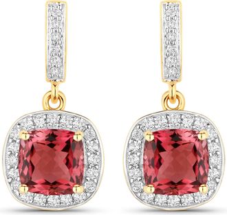 Diana M. Jewels Pink Tourmaline Cushion 6mm - 2Pcs + White Diamond F/C Round 1.10mm( I1-I2/I color ) - 40Pcs + White Diamond F/C Round 0.90mm( I1-I2/I color ) - 12Pcs
