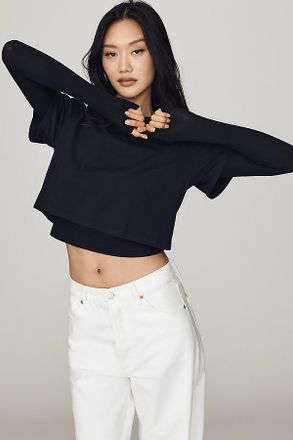 A Gold E Romily Layered Long-Sleeve Organic Cotton Tee