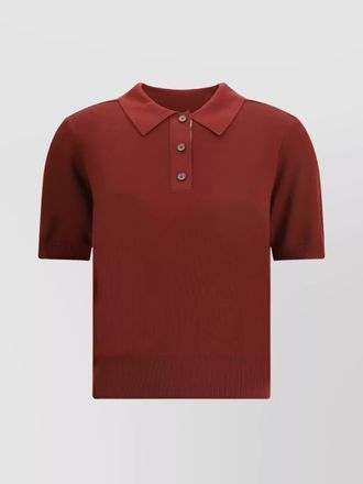 Burberry lightweight wool polo shirt with check knit