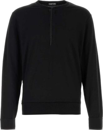 Tom Ford Wolmix Trui - Heren - Vesten met rits - Zwart - M - Wol - Hoodies & sweatvesten