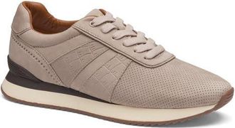 Johnston & Murphy Morgan Sneaker in Beige Nubuck/Croc Embossed at Nordstrom, Size 11.5