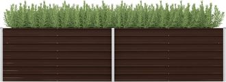 vidaXL Arriate De Acero Galvanizado Marr&oacute;n 320x80x77 Cm Vidaxl
