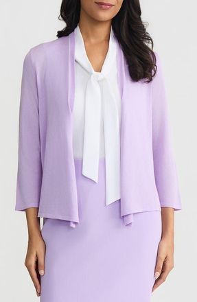 Kasper Self Edge Open Front Cardigan in Lavender Mist at Nordstrom, Size X-Small
