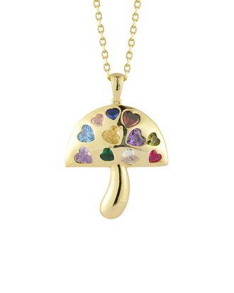 Sphera Milano 14K Over Silver Cz Mushroom Pendant Necklace