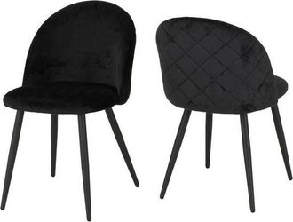 Seconique Seconique - Marlow Dining Chair (Pack of 4) - L60 x W51 x H82 cm - Black Velvet