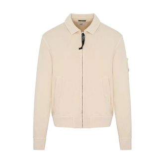 C.P. Company C.P. Company, Light Jackets, male, Beige, L, Diagonal Fleece Sweatshirt