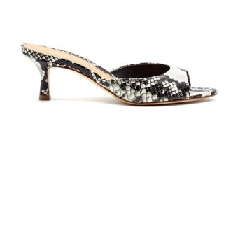 Julie Dee Heeled Mules, female, Gray, Size: 10 US Leather Mule Sandal