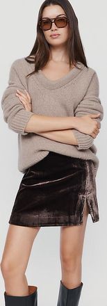 Maeve Gemma Velvet Mini Skirt