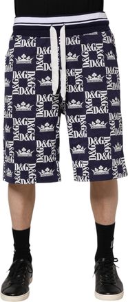 Dolce & Gabbana Blue DG Logo Print Chino Men Bermuda Mens Shorts