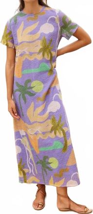 Oliphant Short Sleeve Shift Maxi Dress In Paradiso
