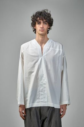 Jan-Jan Van Essche TUNIC 38 Oversized Long Sleeve Tunic With Roll-Up Sleeves Cotton Hemp Poplin