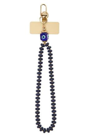 Chelsea28 Evil Eye Beaded Phone Wrist Strap in Blue- Gold at Nordstrom