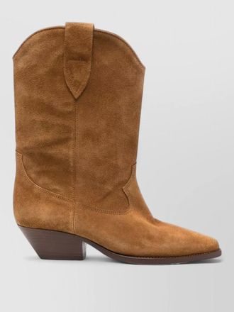 Isabel Marant duerto suede cuban heel pointed boots