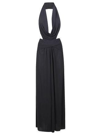 Amazu&igrave;n Halter-Neck Jumpsuit with Draped Neckline