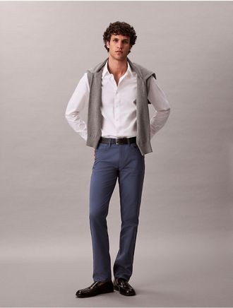 Calvin Klein Mens Slim Move 5-Pocket Pant - Blue - 29W x 30L