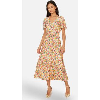Yumi Midi Tea Dress in Multi at Nordstrom, Size 12