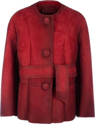 Prada Mujer, Abrigos, Rojo, Talla: S