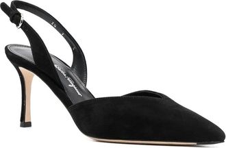 Ferragamo Buckle 80Mm Leather Heeled Pump