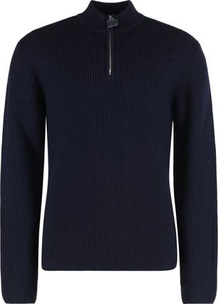 Dolce & Gabbana Blue Slim Half Zip Sweater