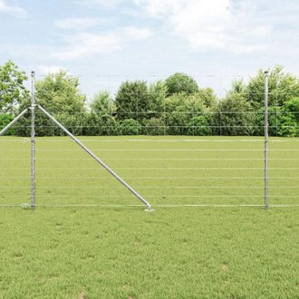 Berkfield Home Field Fence 1.4x25 m Galvanised Steel in Silver