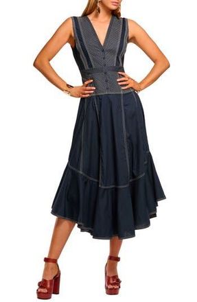 Ramy Brook Grega Sleeveless Cotton Fit & Flare Dress in Navy at Nordstrom Rack, Size 2