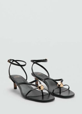 Mango Heeled sandal with metallic sphere detail nero - Donna - 35 - MANGO