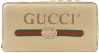 Gucci White Leather Long Wallet (Bi-Fold) (Pre-Owned)