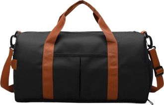 Generic Compatible For Large capacity travel bag, dry wet separation, fitness yoga - sports, weekend vacations, and leisure use(Black)