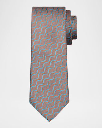 Charvet Men & apos;s Geometric Jacquard Silk Tie