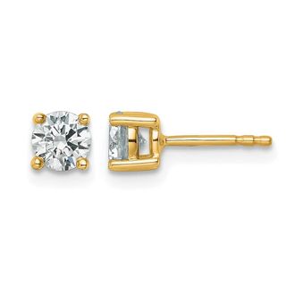 Diamond2Deal 14k Yellow Gold 7/8 ct Round Lab Grown Diamond Stud Earrings VS Clarity, G-H Color