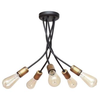 Netlighting Harvard Multi Arm Semi Flush Ceiling Light Black Patina 40cm