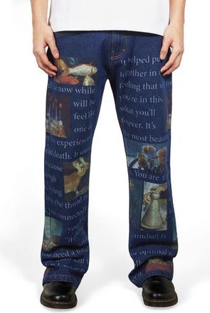 Pleasures Connections Relaxed Straight Leg Jeans in Washed Indigo at Nordstrom, Size 32