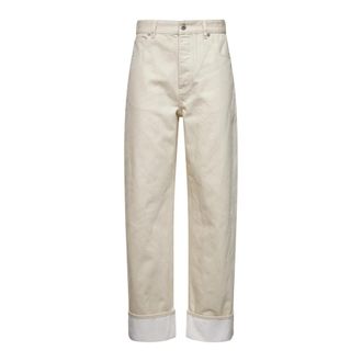 Bottega Veneta Turned Up Jeans - Dames - Regular Fit Jeans - Beige - S - Katoen - Jeans