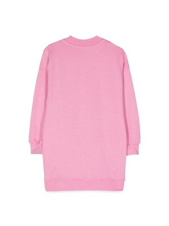 Msgm Sweatshirt Cotton Dress - Pink