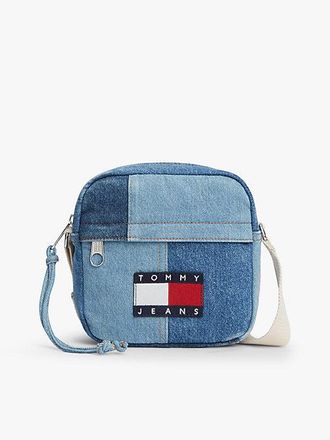 Tommy Hilfiger Logo Patchwork Denim Crossbody Reporter Bag