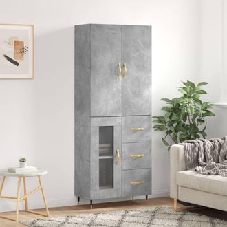 Berkfield Home Highboard Concrete Grey 69.5x34x180 cm Engineered Wood