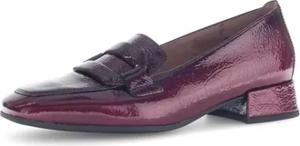 Gabor Womens Patent Leather Loafer In Burgundy