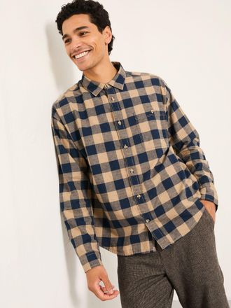 Fat Face FatFace Navy Long Sleeve Relaxed Buffalo Check Shirt