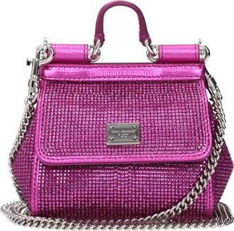 Dolce & Gabbana Satijnen Handtas - Dames - Handtassen - Roze - ONE Size - Satijn - Tassen