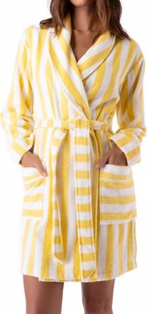 PJ Salvage Stripe Terry Robe In Lemon
