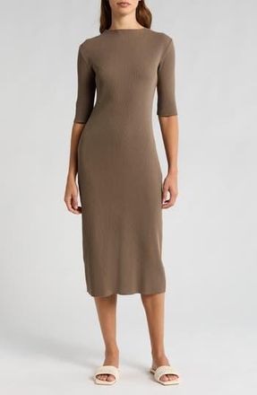Vince Mock Neck Elbow Length Sleeve Dress in Valley Smoke at Nordstrom Rack, Size X-Small