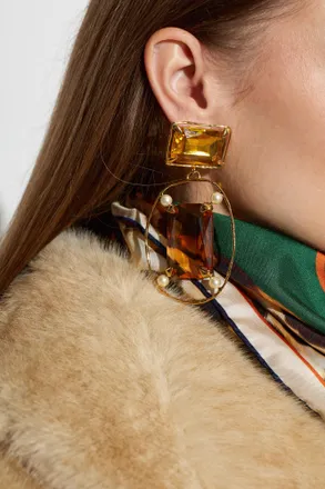 Givenchy Crystal Earrings, Womens, Gold