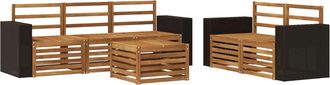 vidaXL Conjunto De Sof&aacute;s De Exterior 6 Uds. Natural Vidaxl