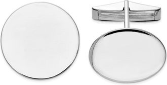 Diamond2Deal 14K White Gold Circular Mens Cuff Links