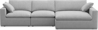 Castlery Modular Customized Wide Chaise Sectional Sofa with Machine Washable Covers and Feather-filled Cushions - Light Gray by Castlery